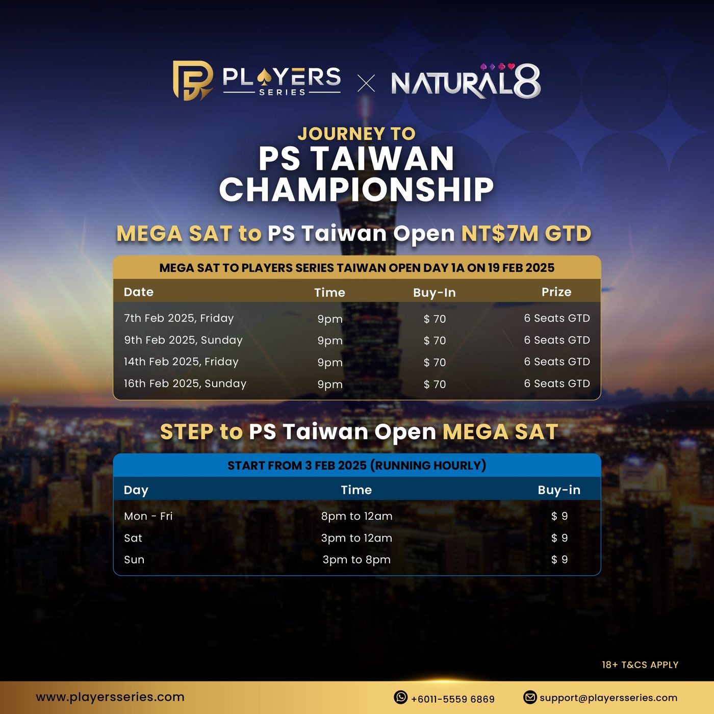 Natural8 x Players Series Online Satellite Schedule